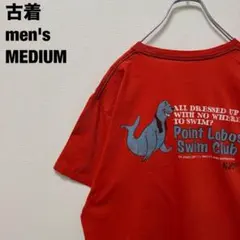 NAUTICA ノーティカ Tシャツ バックプリント セイウチ オレンジ M古着