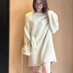 【美品】FRAY I.D ラクーンニットミニワンピース