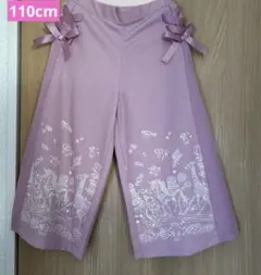 新品 エコネコ　リボンスカート　キュロット 110cm ピンク系