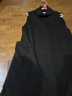 大きめサイズ ブラック ニットワンピース タートルネック マタニティ◎