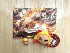 鬼滅の刃 煉獄杏寿郎 猗窩座 描き下ろしイラストカード ぬいぐるみ ワッペン