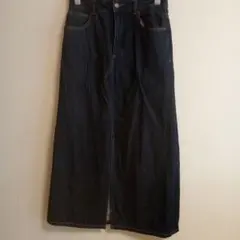 GUデニム スリット入り ロングスカートL