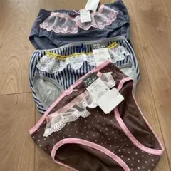 5レース付きフリルデザインショーツ3枚セット