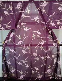 夏着物　小紋　絽　洗える着物