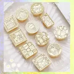 シーリングスタンプ　ゴールド　ヘッド 11種 花柄 くま リボン 封蝋