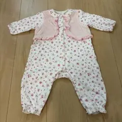 ミキハウス ベビー ロンパース 花柄 フリル