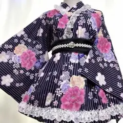 S⑥浴衣ドレス 地雷系 量産型 姫ギャル ロリータ 大人 ♡帯付き