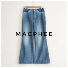美品 MACPHEE センタープレス セミフレア デニムパンツ ブルー 36のサムネイル