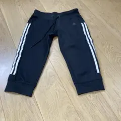 adidas Climalite ストライプジャージパンツ M 黒