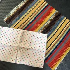 ストライプ・ドット柄 はぎれ 2枚セット