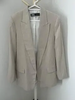 【ZARA】リネンブレンドオープンブレザー