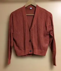 ユニクロ UNIQLO メッシュVネックショートカーディガン オレンジ