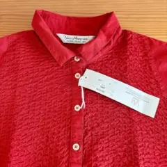 【タグ付】ヤッコマリカルド　シャツ　赤　アカ　七分袖　シャーリング？