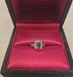 PT900 サファイアリング 天然サファイア1.36ctダイヤモンド0.51ct
