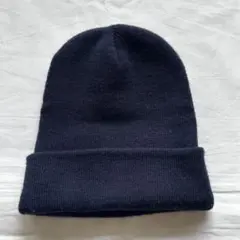 レディース メンズ ニット帽 帽子 ネイビー シンプル 冬