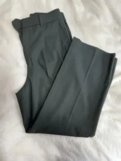 【UNIQLO】タックワイドパンツ/M/ダークグリーン