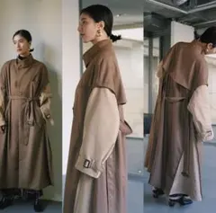 ブラウン オーバーサイズ ロングコート