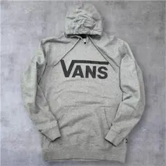 VANS バンズ ビッグロゴ パーカー グレー M ストリート アメカジ 古着