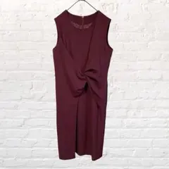 11890 ur's ユアーズ ノースリーブワンピース Lパーティードレス 古着