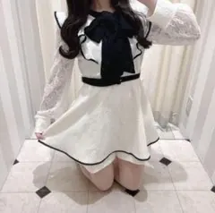 evelyn レースリボンロンパース