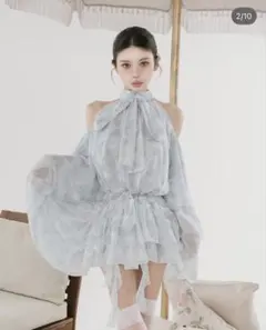 darich トワルドジュイシフォンフリルミニワンピース