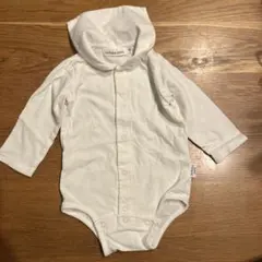 べべ birthday party ホワイトロンパース 襟付き