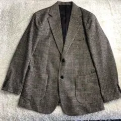 テーラードジャケット Ｌ グレンチェック 千鳥柄 Wポケット