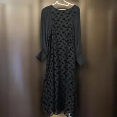 JILL STUART 黒い刺繍入り長袖ワンピース