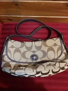 COACH コーチ シグネチャー ショルダーバッグ ブラウン系　中古