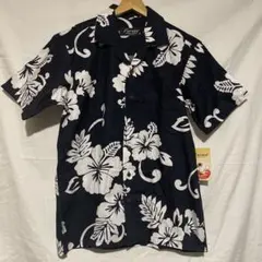 新品タグ付 Favant アロハシャツ ネイビー ハイビスカス柄 M アメカジのサムネイル