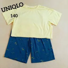 UNIQLO 140 パジャマセット Tシャツ・ショートパンツ イエロー 美品