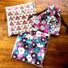 【新品未使用】和風巾着袋 　小物入れ　3点セット＋おまけ巾着1点