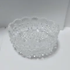 【希少】HOYA クリスタル 菓子鉢 13cm（亀甲つなぎ紋）む