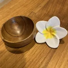 天然木製 ミニインテリアトレイ 小物入れ　木製プルメリア アクセサリー入れ