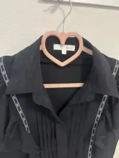 リエンダブラック フリルシャツ ワンピース