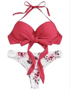 ★新品★ ホットピンク フラワープリント ビキニxsサイズ