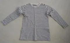 used オフホワイト160【ソフトタッチボーダークルーネックTシャツ】