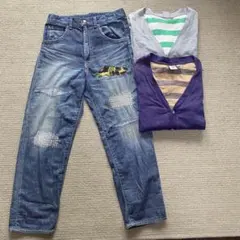 A BATHING APE ヴィンテージ 加工 BAPE KIDS デニムパンツ