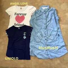 Tシャツ　デニムシャツワンピース　セットのサムネイル