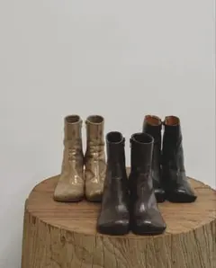 todayful square short boots ブラウン