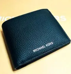 マイケルコース 革財布 小銭入付　本革 2つ折り ブラック