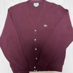 Lacoste バーガンディ カーディガン