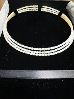 淡水真珠 3連チョーカー ホワイト