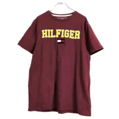 TOMMY HILFIGER バーガンディ Tシャツ S〜M コットン100%
