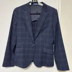 【値下げ】LES MUES ネイビー チェック柄 ジャケット 9号(M)
