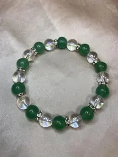 アベンチュリンとオーラ水晶のパワーストーンブレスレット