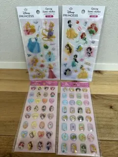 ディズニー プリンセス シール ストーンシール、エポキシラメシール4種セット
