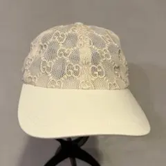 GUCCI GG柄モノグラム　ベージュ　メッシュレースキャップのサムネイル