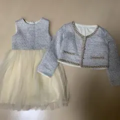 ツイードドレスとジャケットセット 140