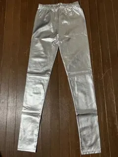 シルバー レギンス ステージ ダンス衣装 派手 XS 〜 S サイズ相当